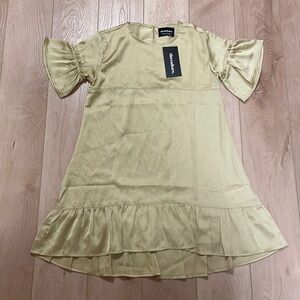 Threadbare Girls Amir Gold Satin Dress, sz 9-10